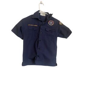 Boy Scouts of America Kids Navy Blue Official Uniform Shirt Size Medium